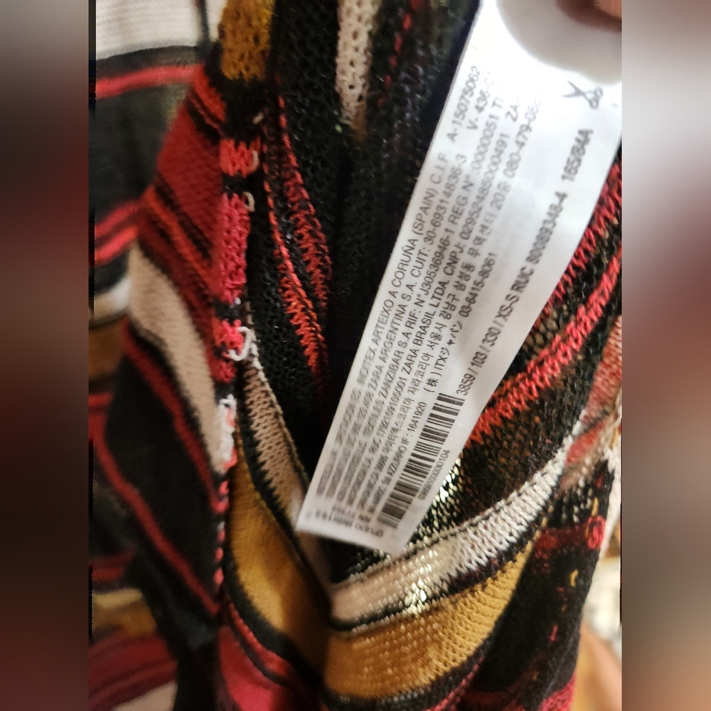 Zara knit Long Striped Tunic  Size XS-S   multi-coloured - Picture 6 of 11